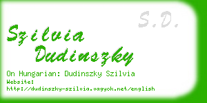 szilvia dudinszky business card